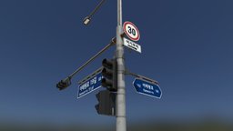 traffic light (KOREA) traffic, korea, traffic-light, led-sign, road-sign, traffic-sign, car, city-props, korean-style, trafficsignal, road-props