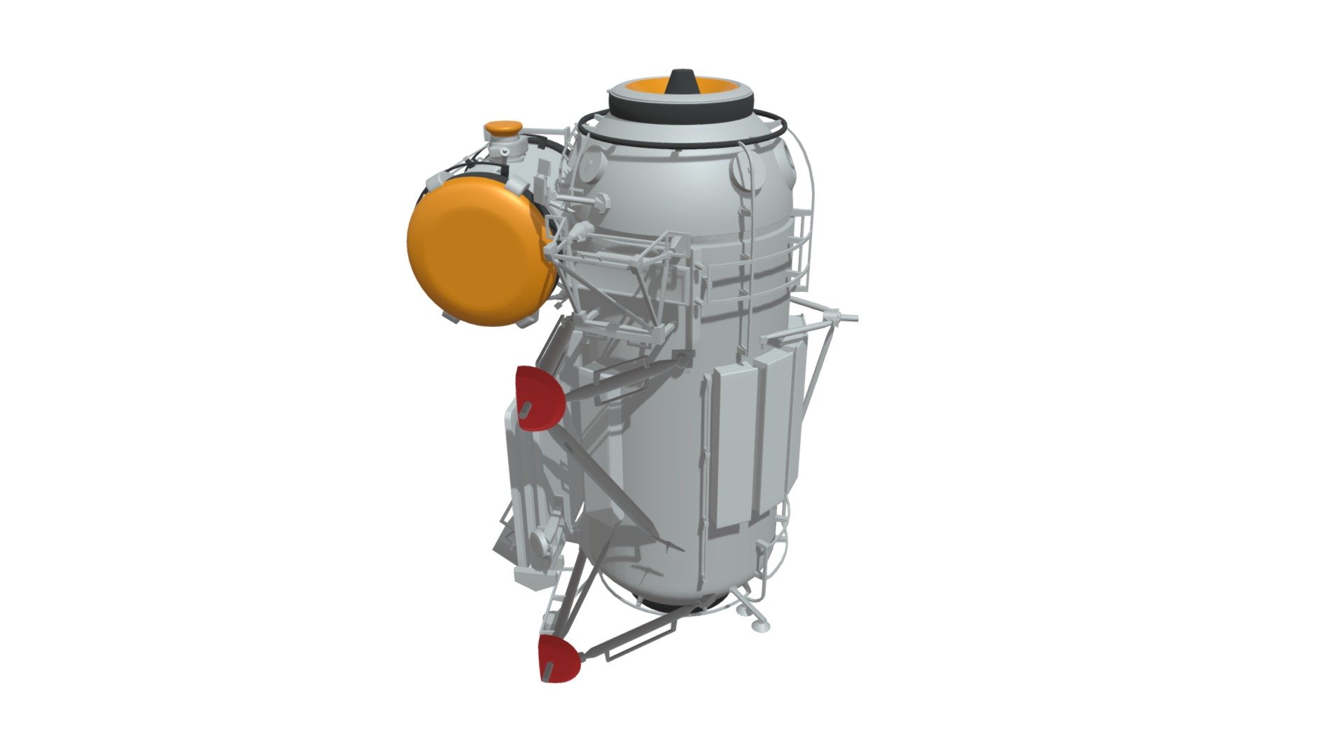 Detailed 3d model of Rassvet Mini-Research 1 (MRM-1) Module of ISS International Space Station.