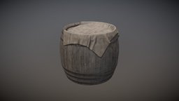 Big Barrel + Cloth ancient, red, barrel, cloth, maria, series, marco, old, fantasia, barile, ue4, storia, medioevo, inediblered, rossi, hystory, medioevale, inedible, medieaval, unity, 3d, fantasy