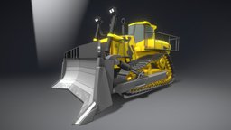 Low-Poly Bulldozer - Planierraupe (Not Rigged) bulldozer, undercarriage, 3dhaupt, construction-machinery, construction-vehicles, baufahrzeuge, low-poly, blender3d, baumaschinen, planierraupe