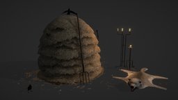 Medieval Castle Assets castle, medieval, candle, hay, stack, pelt, flames, crows, pitchfork, wolf