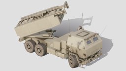 M142 High Mobility Artillery Rocket System modern, truck, us, army, ready, vr, ar, 4k, fbx, launcher, rocket, ukraine, missle, mlrs, altilery, game, blender, vehicle, pbr, military, usa, car, war, m142, himars, m1140, altillery