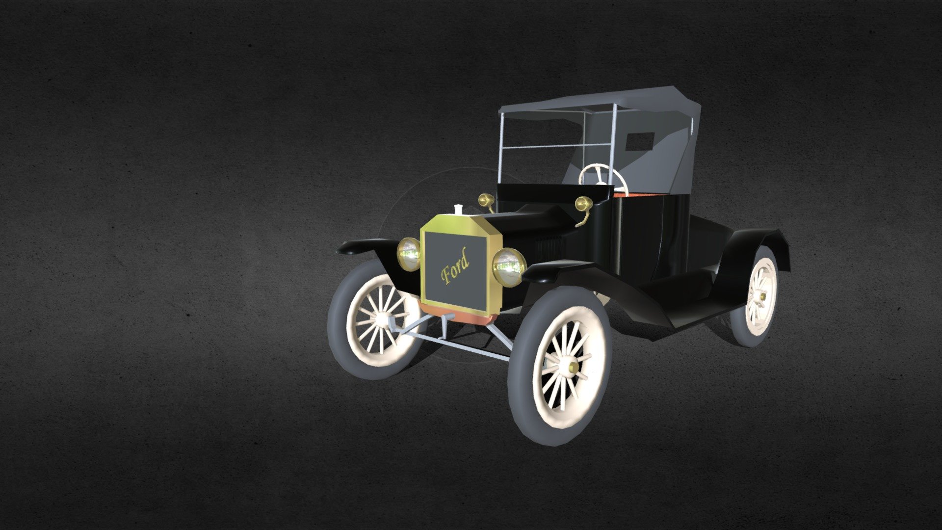 Low Poly Ford Model T roadster.