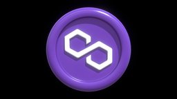 Polygon or MATIC Crypto Coin with cartoon style coin, bitcoin, token, currency, crypto, illustration, futures, metaverse, btc, matic, cryptocurrency, blockchain, nft, cartoon, 3d, technology, polygon, modelling, web3