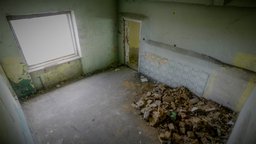 Two social rooms in a ruined building room, ruin, abandoned, soviet, 3d-scan, urban, post, russian, bricks, vr, garbage, destruction, rubble, old, destroyed, depot, scan3d, polish, wallpaper, social, urbex, deserted, exploring, photoscan, realitycapture, photogrammetry, building, factory, textured, history, devastated