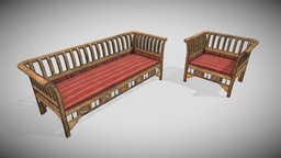 Sofa and Chair - Roundolo sofa, set, furniture, india, chair, wood