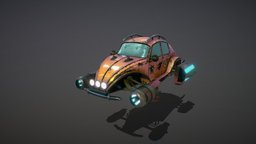 Flying Retro Car vehicles, retro, gamer, futuristic-vehicle, gamed, 3b, substancepainter, substance, game, 3d, blender, vehicle, blender3d, futuristic, car, sketchfab, anime
