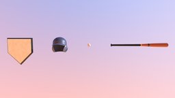 Baseball Asset Pack (Ethan Terpstra) base, baseball, bat, pack, ethan, terpstra, asset, 3dsmax, helmet