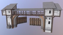 Medieval Gate gate, architectural, infrastructure, town, old, gates, midieval, stone, wood