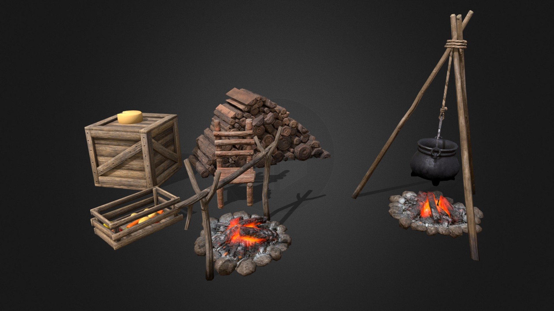 A small cave scene for modular dungeon creation. All asstets are optimised for use in games. This pack of 3D models was created while working for Sunbox Games.