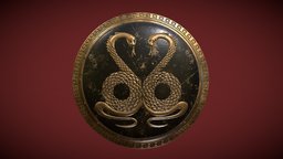 Shield Hoplon - Jasón (Var) inkscape, greek, jason, snake, defense, wings3d, mythology, movie, ancient-greece, substance3d, unity, unity3d, war, shield, gimp, shields_pack