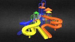 Big Toys Playground school, kid, toy, vray, fun, children, ladder, child, ground, slide, collection, swing, play, park, outdoor, playground, max, tunnel, 3d, model, sport