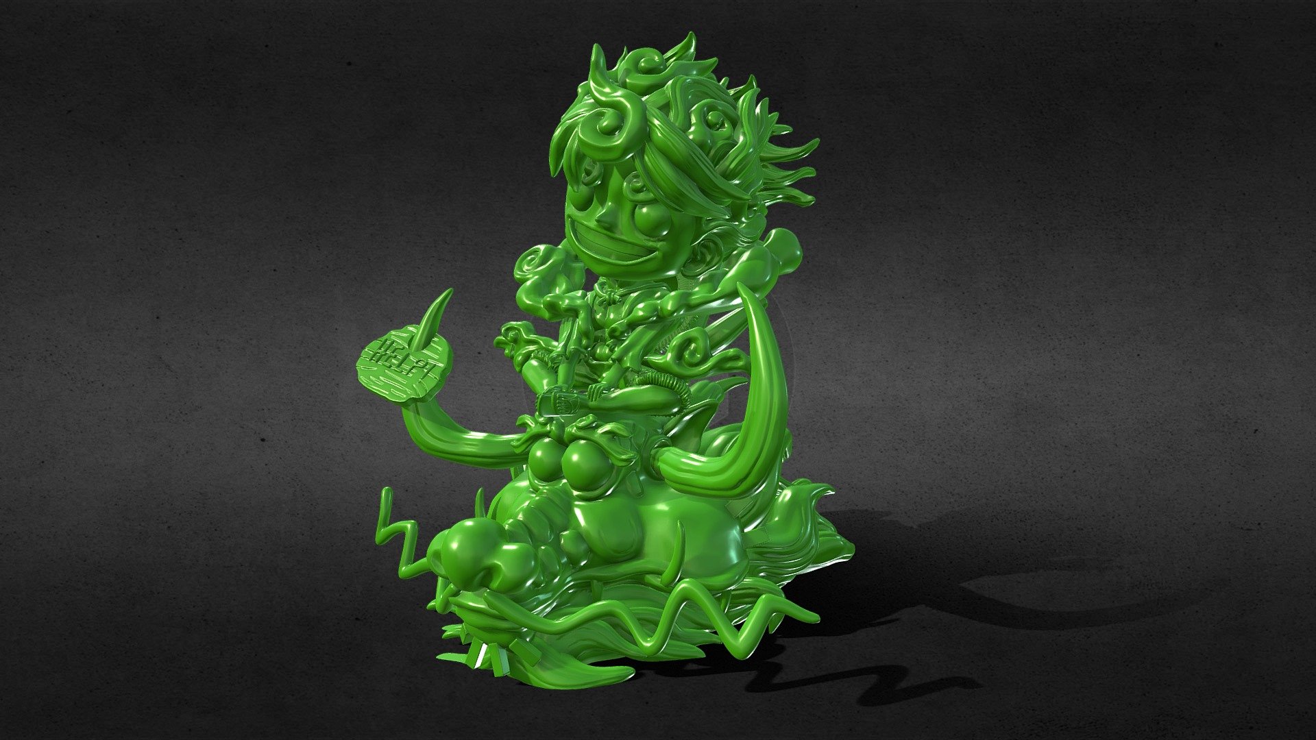 Fanart of Luffy from One Piece in Chibi Form ready for 3d print, I separated each essential part for easy 3d print, I included the OBJ, STL, and Zbrush Tool if you need 3D Game Assets or STL files I can do commission works.