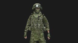 Soldier In Equipment "Ratnik" modern, armor, armed, soldier, army, special, fps, shooter, russian, infantry, combat, realistic, tactical, character, pbr, lowpoly, military, animated, war, modular, rigged, gameready