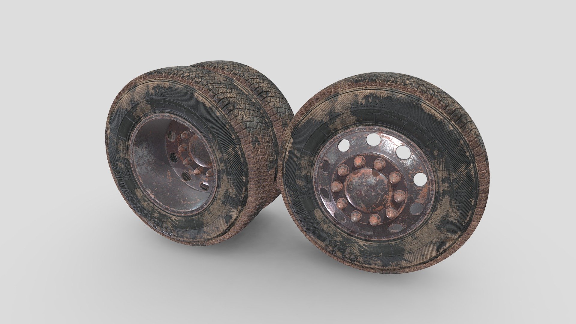 3д модель грузового автомобильного колеса / 3D model of truck wheel.