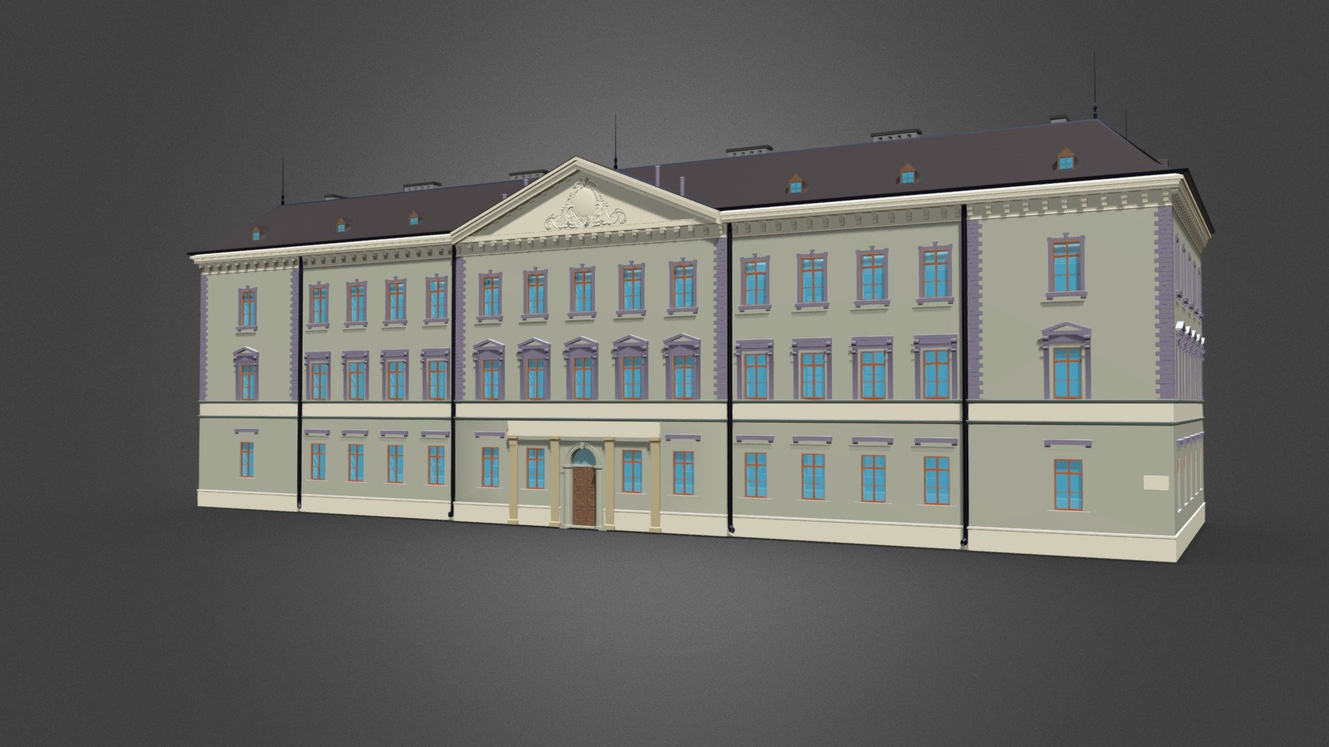 

Design is made on a real life example.

Ideal for realistic exterior renders.

Can be used in game engines.

High detailed base mesh model.

Colored with material data.

No texture.

Model to correct scale.

Clean and easy scene.

All parts separated with materials applied.

Scene is very clear and all model components are named.

Median point at the centre base of the model.

Exported in to multiple file formats.

Train station.
