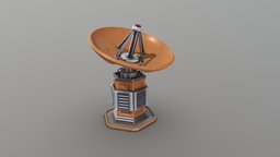 Sci Fi Satellite dish tower, computer, sci, fi, dish, satallite, reciever, communications, satalite, gamready, asset, pbr, lowpoly, technology, radio