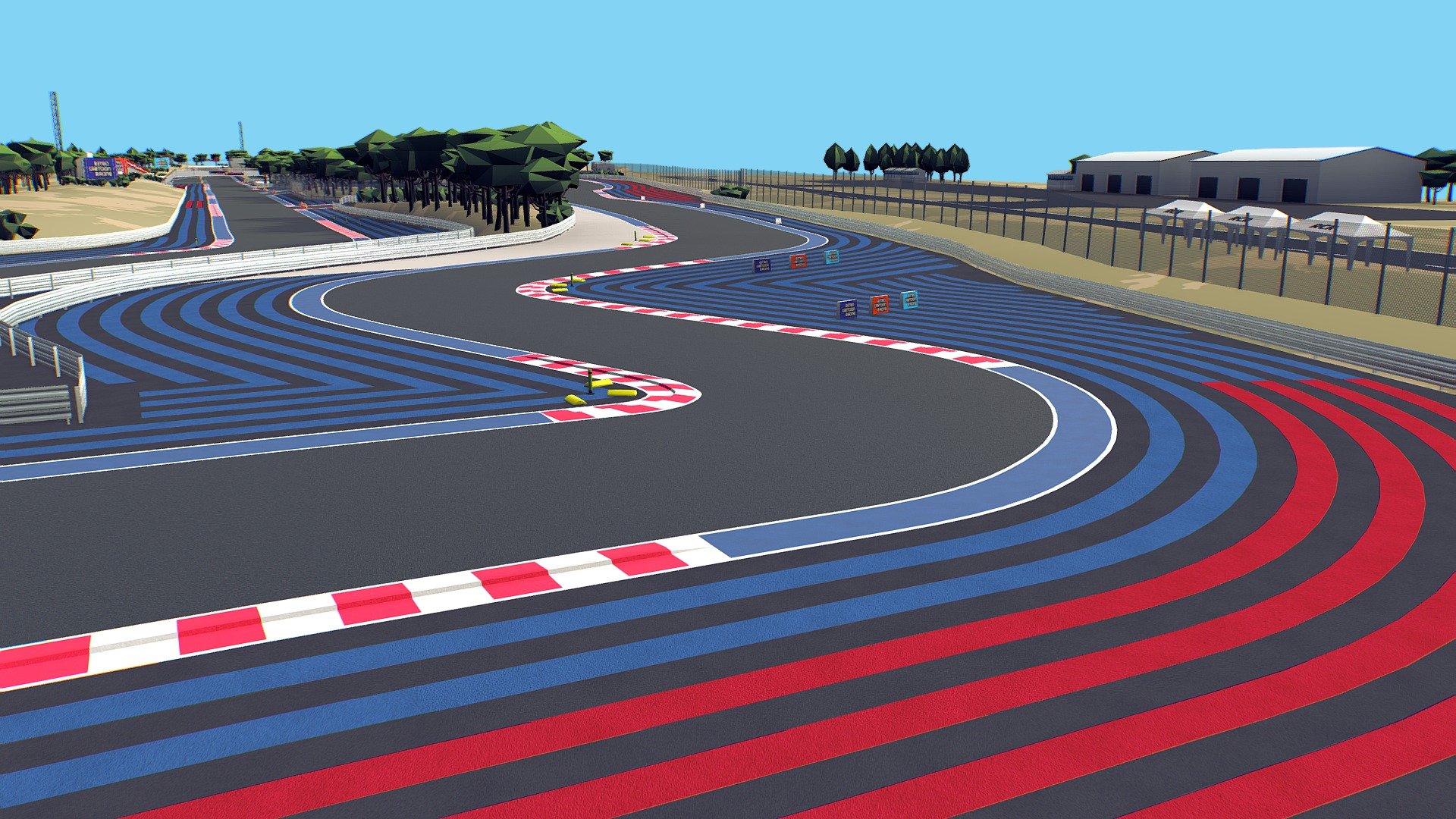 Cartoon style race track.