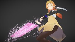 Isekai Ojisan - 異世界おじさん - Sui armor, power, cute, rigging, elf, glossy, dress, tsundere, manga, heroic, animegirl, anime3d, animecharacter, vtuber, character, handpainted, girl, 3d, blender, model, sword, fantasy, anime, isekai, ojisan
