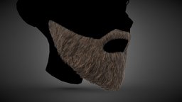 Facial Hair Cards Style 2 - Full Beard 2 hair, warrior, viking, realtime, barber, beard, facial, cards, wig, haircut, hairstyle, character, game, lowpoly, man, human, male, stubble, realtimecharacter