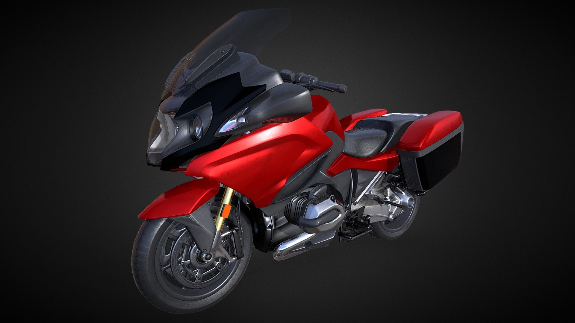 German sport touring motorcycle HighPoly 3DModel based on bmw 1200rt touring motorcycle