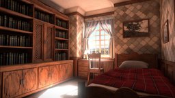 Old Bedroom b3d, forniture, blender, house, environment, noai