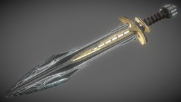 Steampunk Volt Knife melee, gameassets, substancepainter, substance, weapon, sword