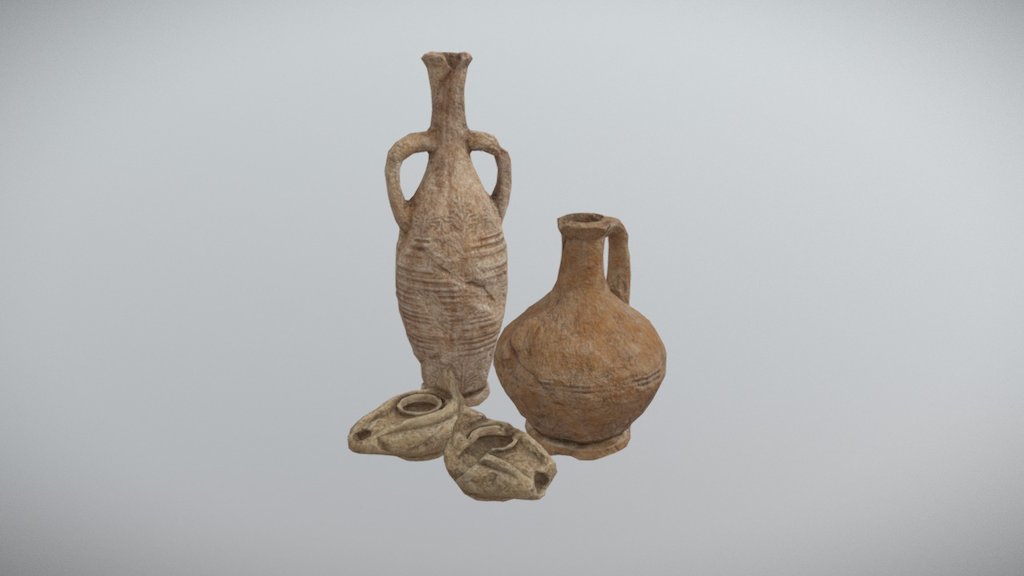 I modeled high poly decorative details in Maya that I used in conjunction with the base models I created and then sculpted it altogether in Zbrush. I then painted it in Substance Painter using as a base a combination of a terracotta material that I created in Substance Designer.