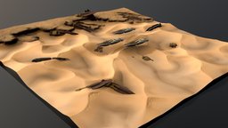 Desert, cemetery of spaceships landscape, desert, cemetery, freighter, scrap, sand, metal, scrapyard, spaceship