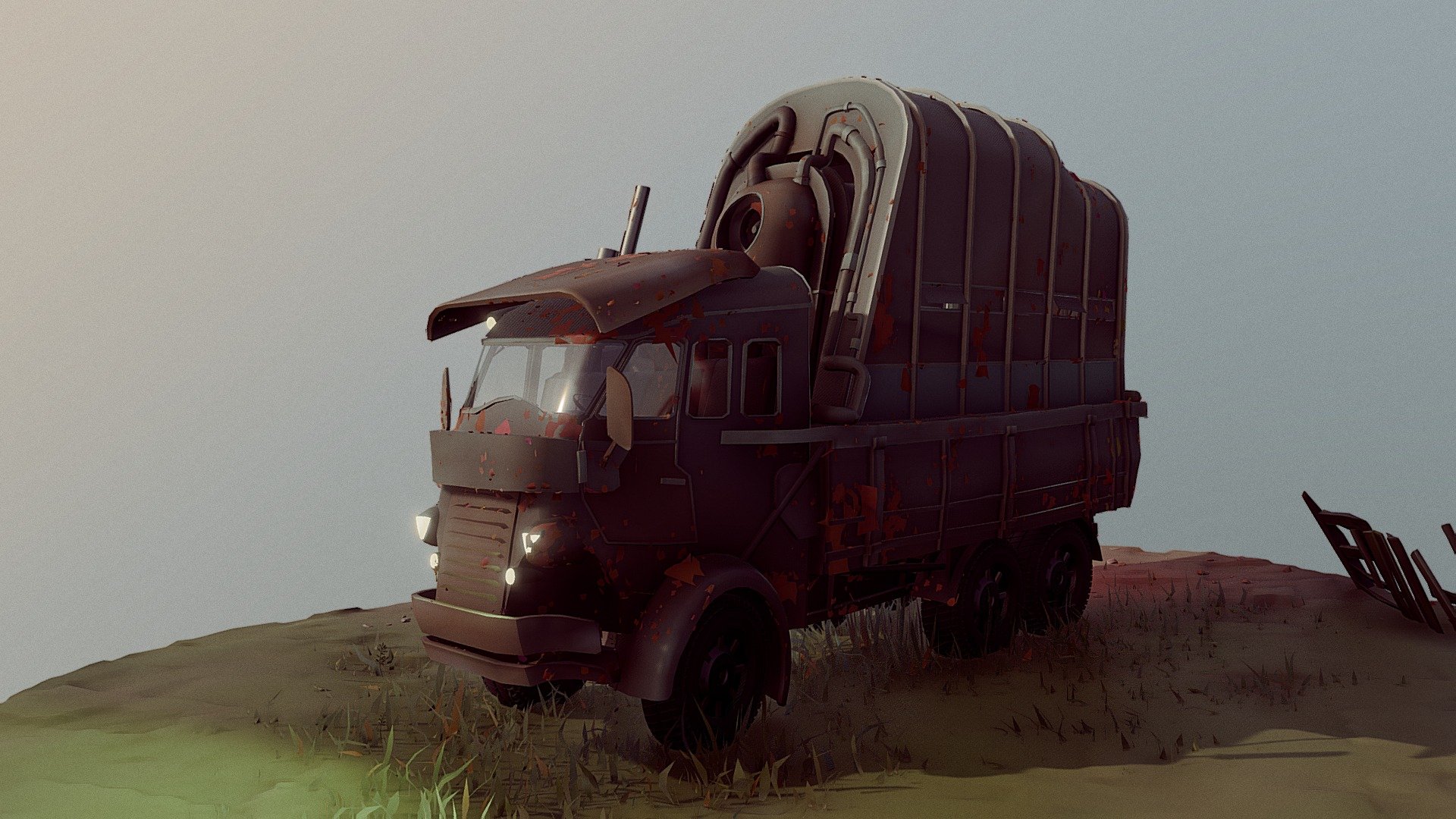 

Loosely based on an old french truck, with a mix of alternative history / sci-fi sense of design.