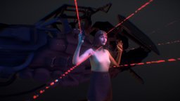 Bonnie's Last Stand (VR Sculpt) bike, police, sculpt, flying, punk, medium, tech, cyberpunk, oculus, vr, neon, william, babe, cops, oculusmedium, domeyer, girl, scifi, city