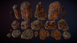 Lava rocks dungeon, rocks, hell, lava, unity, unity3d