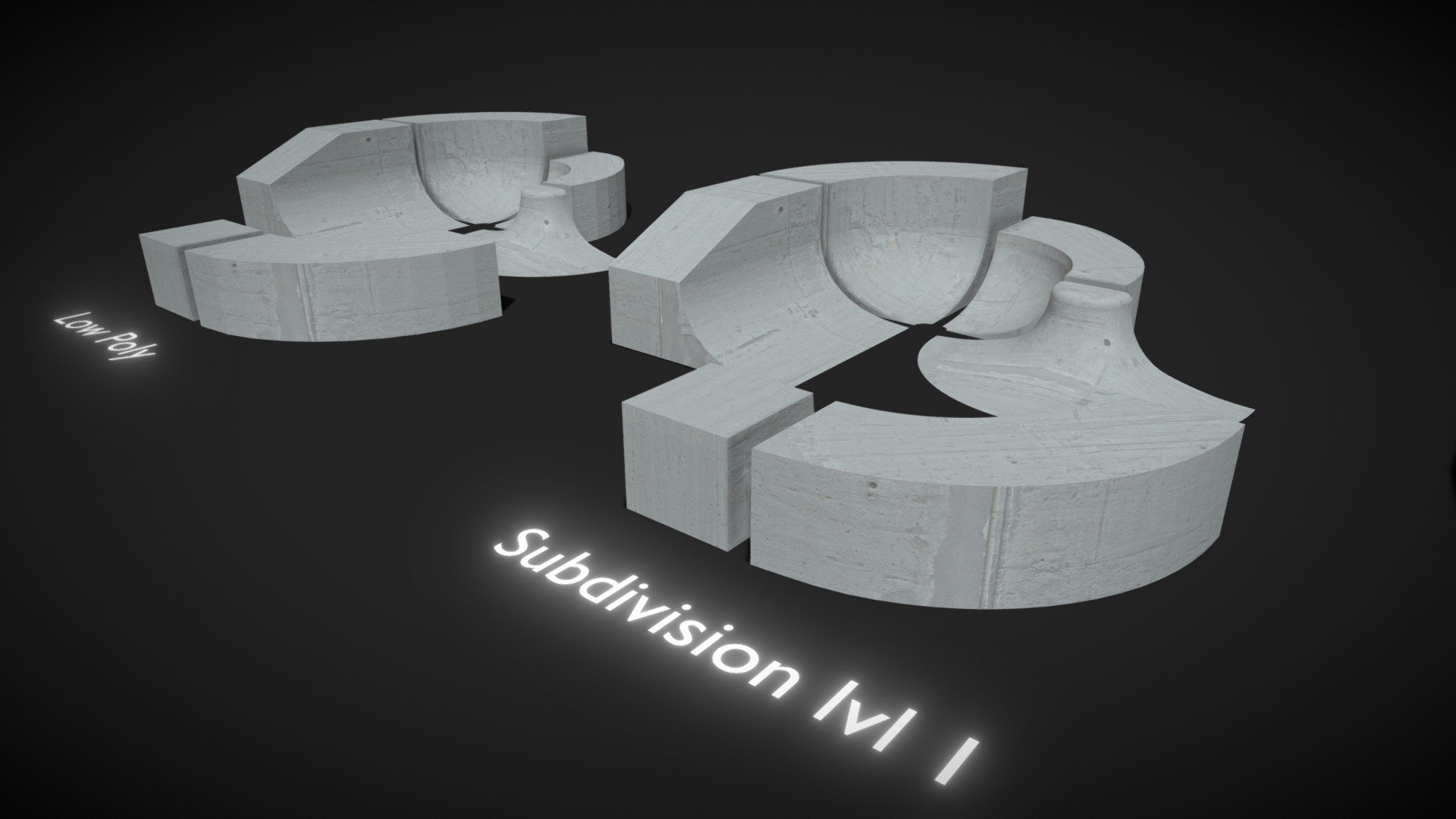 Subdivision Ready Modular Skatepark Bowl Kit.
Made from scratch on Blender.
Create your own skatepark bowls combinations with these 6 modular pieces!

Verts: 45086 Faces: 4064 Tris: 7873

Perfect to build your own skateparks for your game or to 3d print to play fingerskate with.
Textures are included.