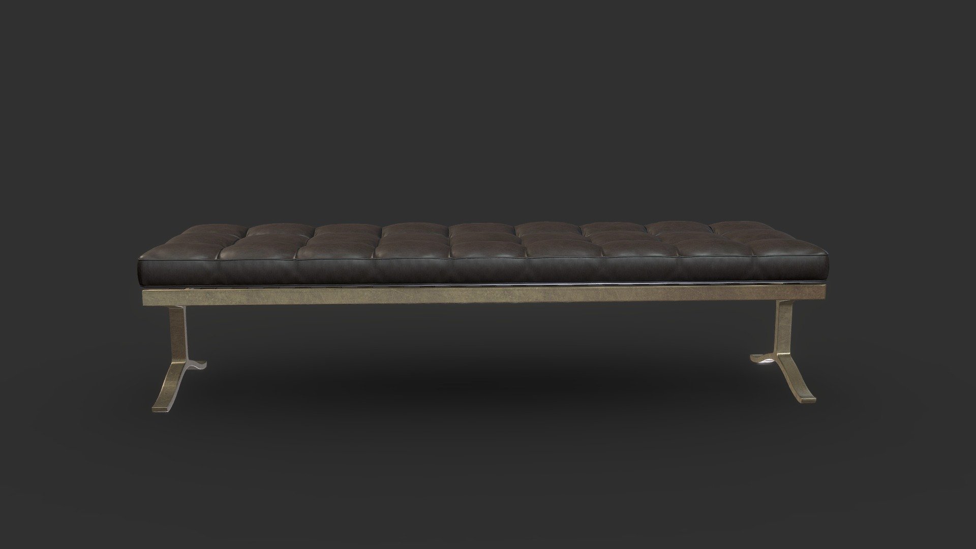 Brass And Leather Bench by Nicos Zographos 

Dimensions:

W 1778 x D 533 x H 431

Seat height: 431 mm

Model link: https://3dsky.org/3dmodels/show/brass_and_leather_bench

Tags: 1960s, modern, classic, bench, daybed, tufted, button, ottoman, chesterfield