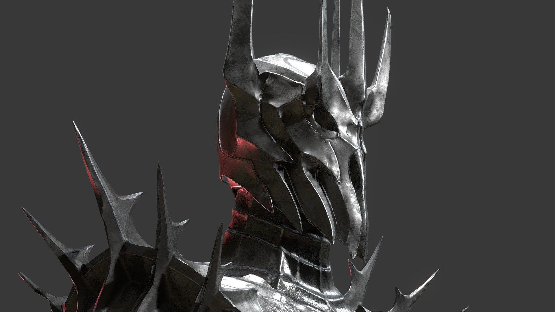 Hello community. I'm huge fan of Lord of the rings and Sauron. Here is my recent work. Game ready dark lord model. Have a fun. If you need additional file. contact me. :)
Native: Blender 3.3
Rendered in Blender eevee.
Textures.rar, Fbx, Obj, Blender file included

PBR textures 2048x2048
Basic rigged

Polycount: 
Total faces- 43.4k
Total verts- 43.3k

Full body with cape: faces-35k verts -36.8k

Mace: faces-4.3k verts-4.3k

Rock: faces-3.9k verts-1.9k

Ring: faces-144