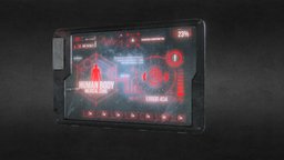 Screen for scifi horror scene prop, ue4, pda, enviromentasset, scree, enviromet, maya, asset, game, art, scifi, horror