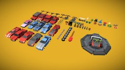 PACK CAR - Low Poly mini, autodesk, rocket-league, small-cars, low-poly, minecraft, car