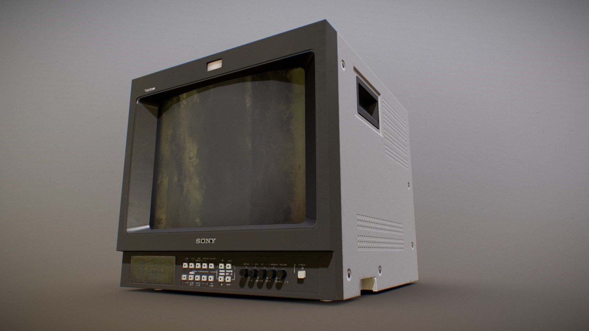 Sony PVM14L2 crt tv model, created in blender, baked in marmoset, and textured in substance