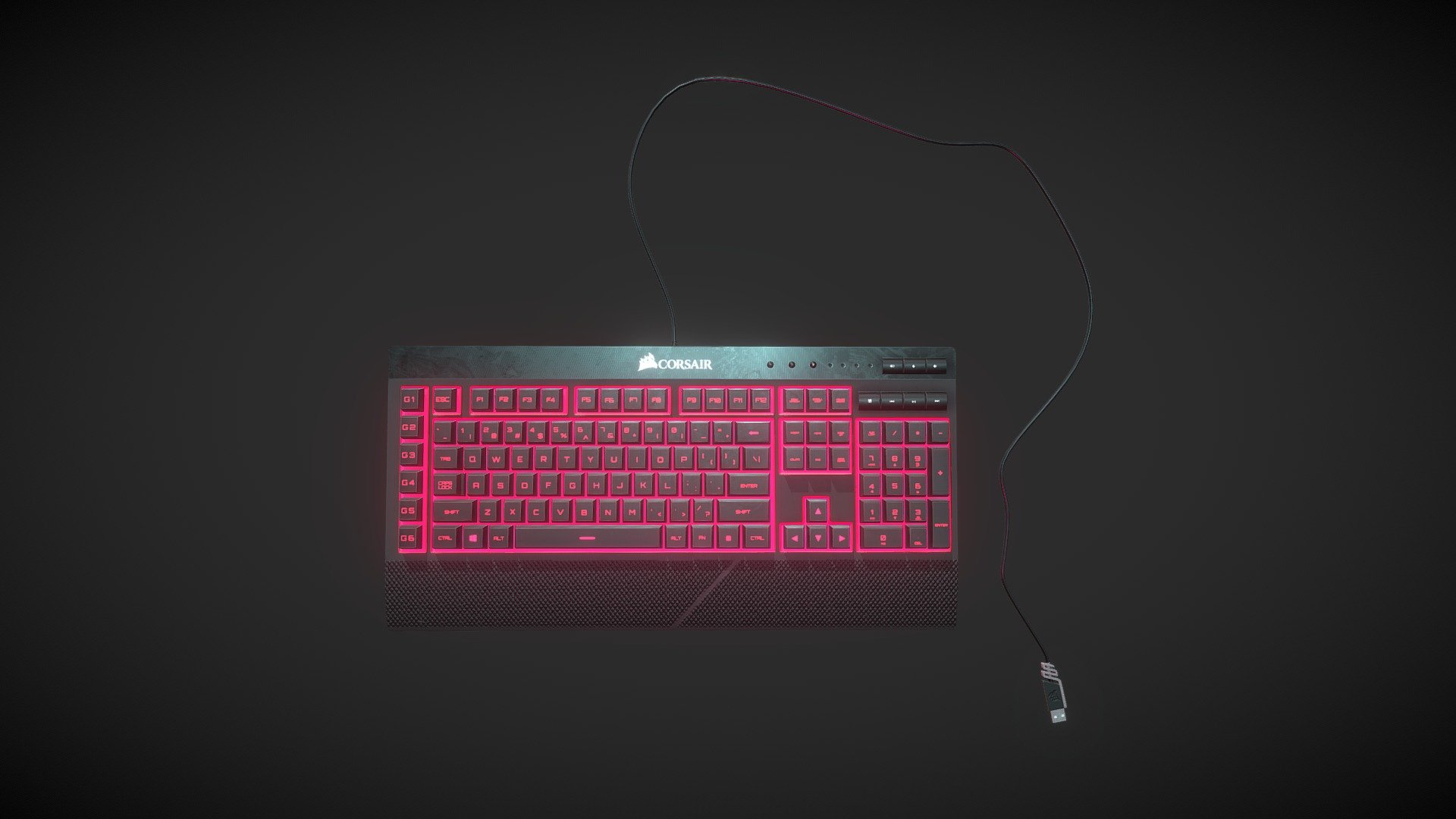 I had a really fun time making this prop. I decided to model the gaming keyboard I use daily and wanted to see how it would look for a future project. The entire model was created in Maya and was later textured in Substance Painter.