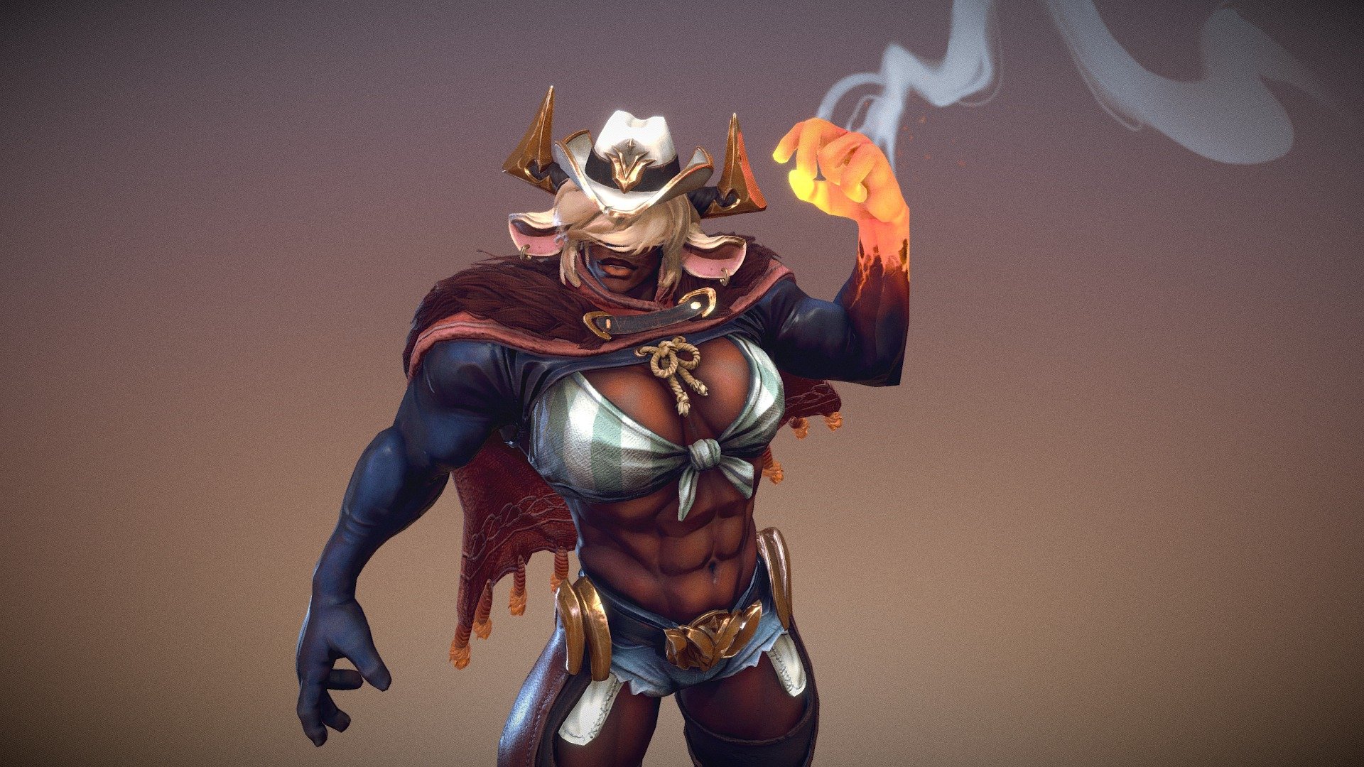 Final assignment for my Stylized Creation class! She was a blast (no pun intended) to work on, original concept is by Sean Budanio (https://www.artstation.com/artwork/0nk3mV)
