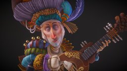 Musician b3d, illustration, character, blender