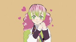 Mitsuri Kanroji (Demon Slayer) fanart, toon, cute, demon, cell, no, shading, love, stylised, manga, 3, slayer, cel, season, yaiba, girl, 3d, blender, anime, kimetsu, kimetsunoyaiba, kanroji, mitsuri, gui-mie-noren, hashira, noai, kanjori, kajonri, kanrozimitsuri, dao-duan-ye-noli-bian, kimetsunoyaibaanime