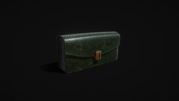 Alligator Leather Clutch Purse leather, prop, unreal, bag, ready, purse, alligator, ue4, gator, game, gameasset, textured, skin, ue5