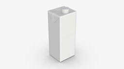 Juice cardboard box packaging with cap 1000 ml product, packaging, template, paper, pack, clean, cardboard, 1000, mockup, beverage, box, juice, package, ml, blank, 1l, 3d, pbr, design, container