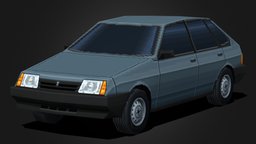VAZ-2109 Samara 1987 (PS1 Low-poly) soviet, playstation, lada, hatchback, russian, psx, 80s, samara, ps1, 90s, vaz, sputnik, 2109, low-poly, vehicle, lowpoly, car