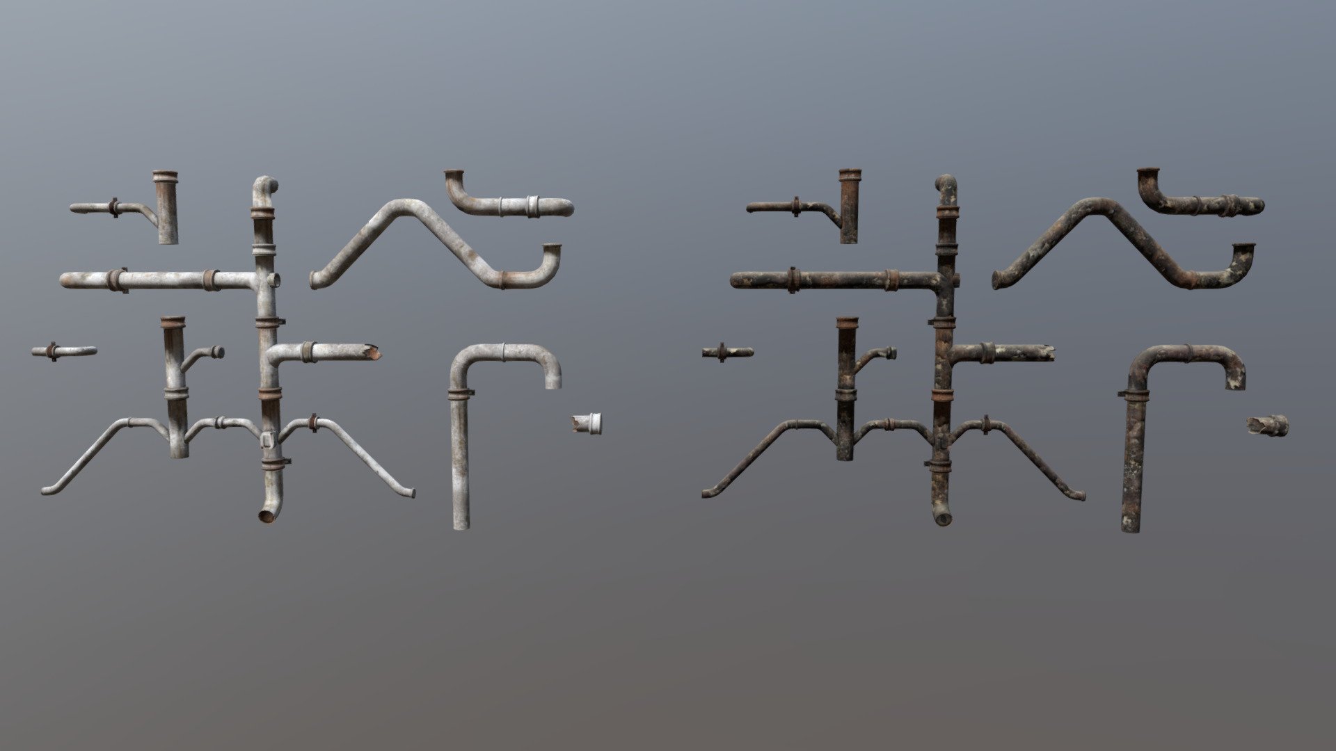 3D Pipes
The pack has highly detailed pipes ready for use in your project. Just drag and drop prefabs into your scene and achieve beautiful results in no time. Available formats FBX, 3DS Max 2017



We are here to empower the creators. Please contact us via the [Contact US](https://aaanimators.com/#contact-area) page if you are having issues with our assets. 




The following document provides a highly detailed description of the asset:
[READ ME]()




Includes 2 sets of textures with 4 materials:



● Diffuse

● Gloss

● Normal

● Specular
