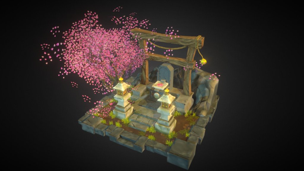 Personal 3d project about a japanese shrine diorama. Made with maya, zbrush and photoshop. It has a diffuse and normal map.