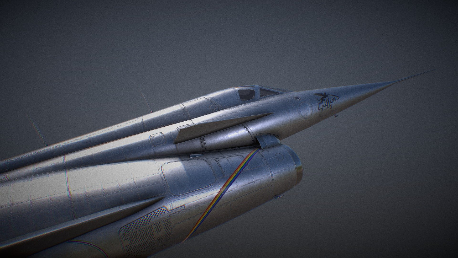 A model of the Nord 1500 Griffon 2 aircraft, a french Ramjet-powered prototype from 1955