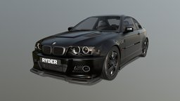 BMW E46 M3 'NightRyder' Sports Car based, bmw, drive, night, fast, vehicledesign, substancepainter, maya, pbr, lowpoly, car, nightrider, bmw-m3