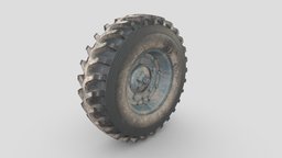 3d model-Schwimmwagen Wheel_Gray-1_dirty. schwimmwagen, car_wheel, deka_military, volkswagen_typ_128